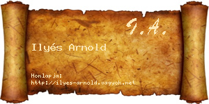 Ilyés Arnold névjegykártya